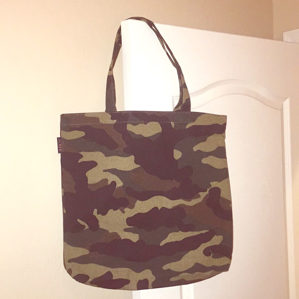 ONLY 1! J. Crew Camo Tote - Picture 7 of 10